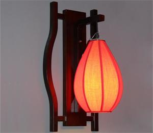 木质布艺中式壁灯 灯笼壁灯SBD8804
