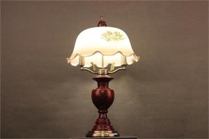 古铜中式台灯 玻璃灯罩中式台灯 卧室 书房台灯 中式 STD5861