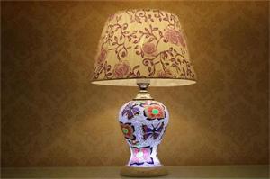 陶瓷中式台灯 花瓶式台灯 玻璃灯罩 STD5868