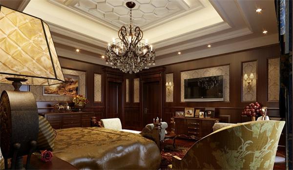 美式别墅客厅灯具设计定制案例
