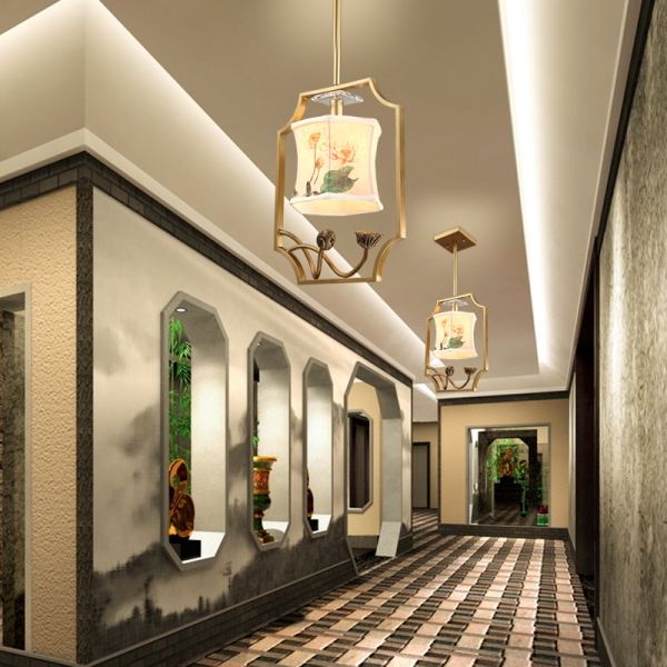 新中式餐厅吊灯 单头 酒店走廊吊灯