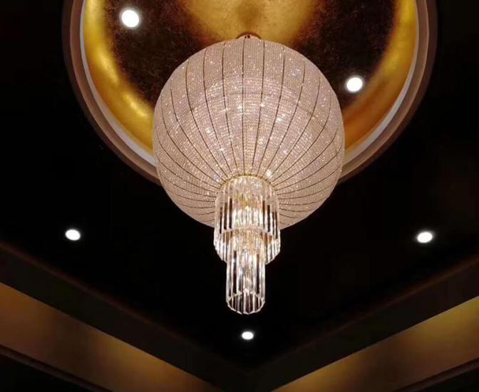 大型酒店大堂球形吊灯非标定制