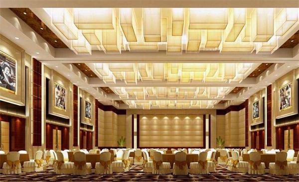 大型酒店宴会厅灯具定制效果图 厂家一站式设计安装价格