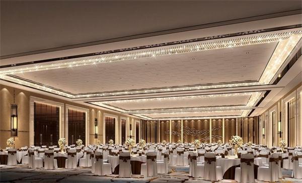 星级酒店宴会厅水晶灯具设计效果图 厂家定制工艺供应