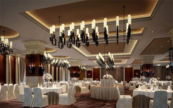 酒店宴会厅灯具定制新中式吊灯效果图  厂家供货安装