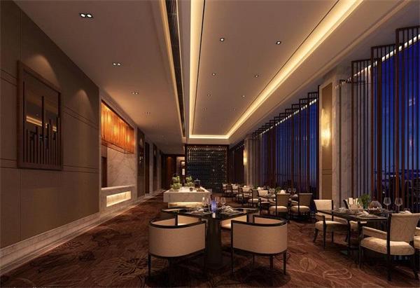 星级酒店餐厅整体暖色调灯光设计效果图案例 厂家定制