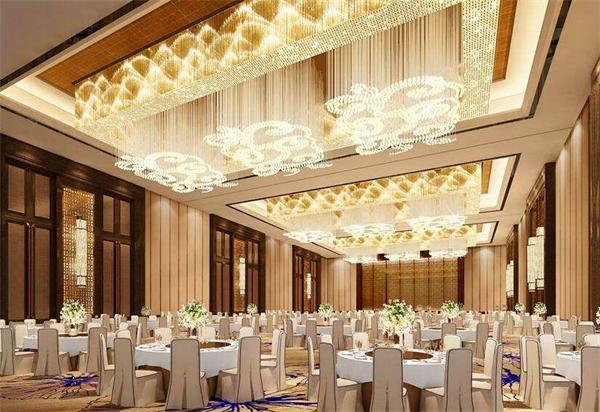 大型酒店宴会厅优质长方形水晶吊灯定制厂家供货