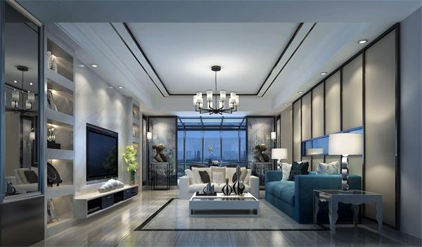 新中式风格现代别墅客厅吊灯定制效果 一站式灯具厂家供应