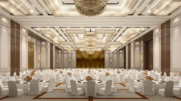 大型星级酒店宴会厅艺术灯具设计效果图 灯具厂家定制直供